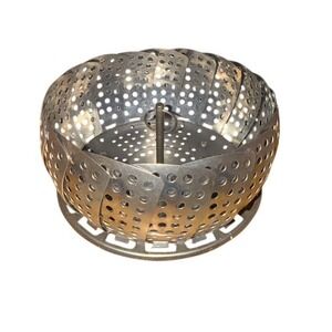 SEKO Folding Vegetable Steamer Basket Insert Center Post 6.5 in Silver stainless